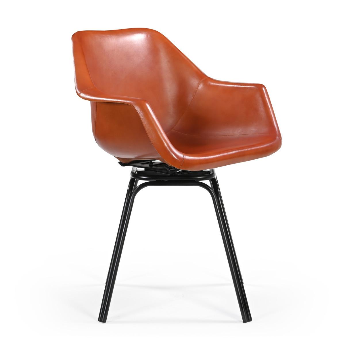 Calicosy Drehbarer Bridge-Stuhl aus Leder L44 cm - ROCKIE