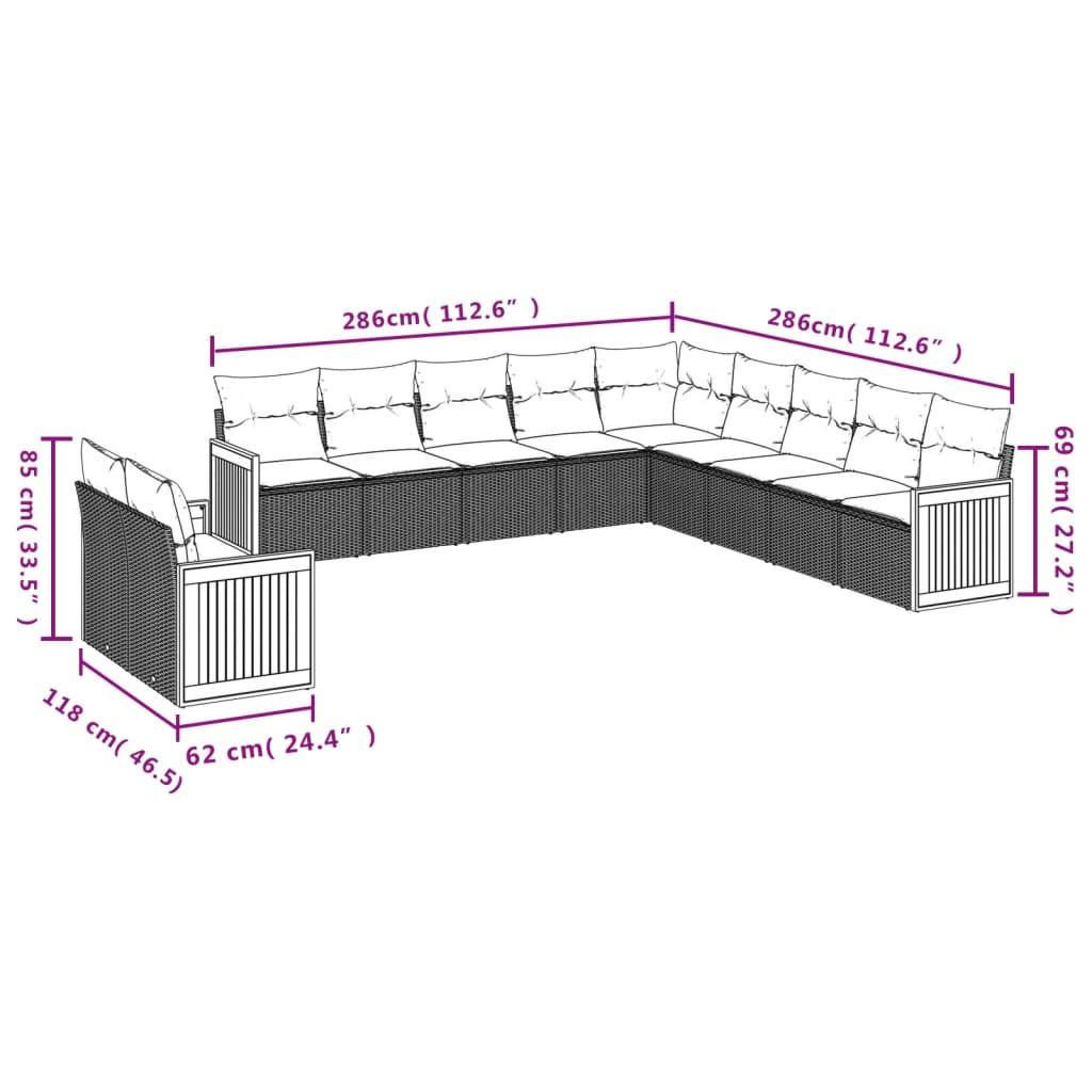 VidaXL Garten sofagarnitur poly-rattan