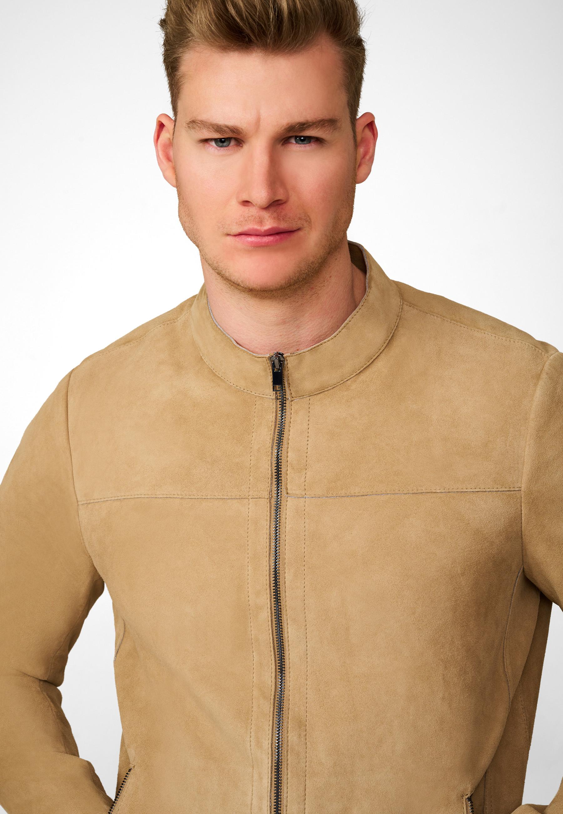 RICANO Tomaso Klassische Stehkragen Lederjacke