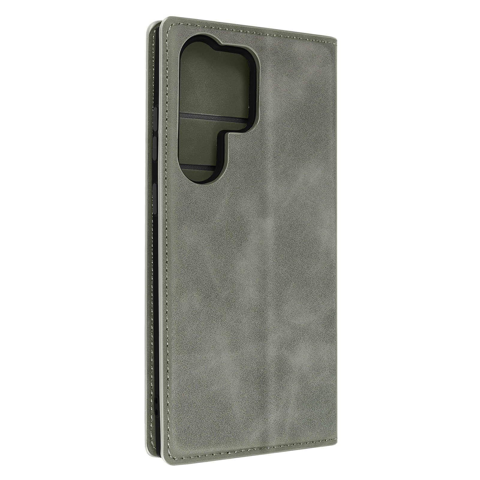 Avizar Wallet Hülle Samsung S23 Ultra Grau