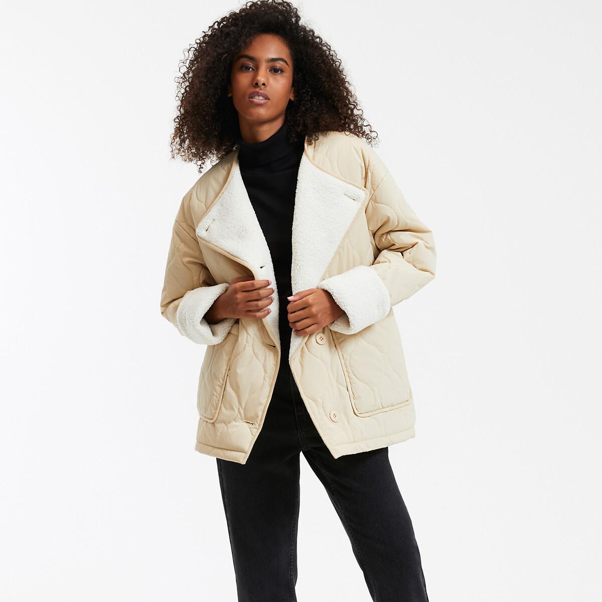 La Redoute Collections Halblange Steppjacke mit rundem Ausschnitt