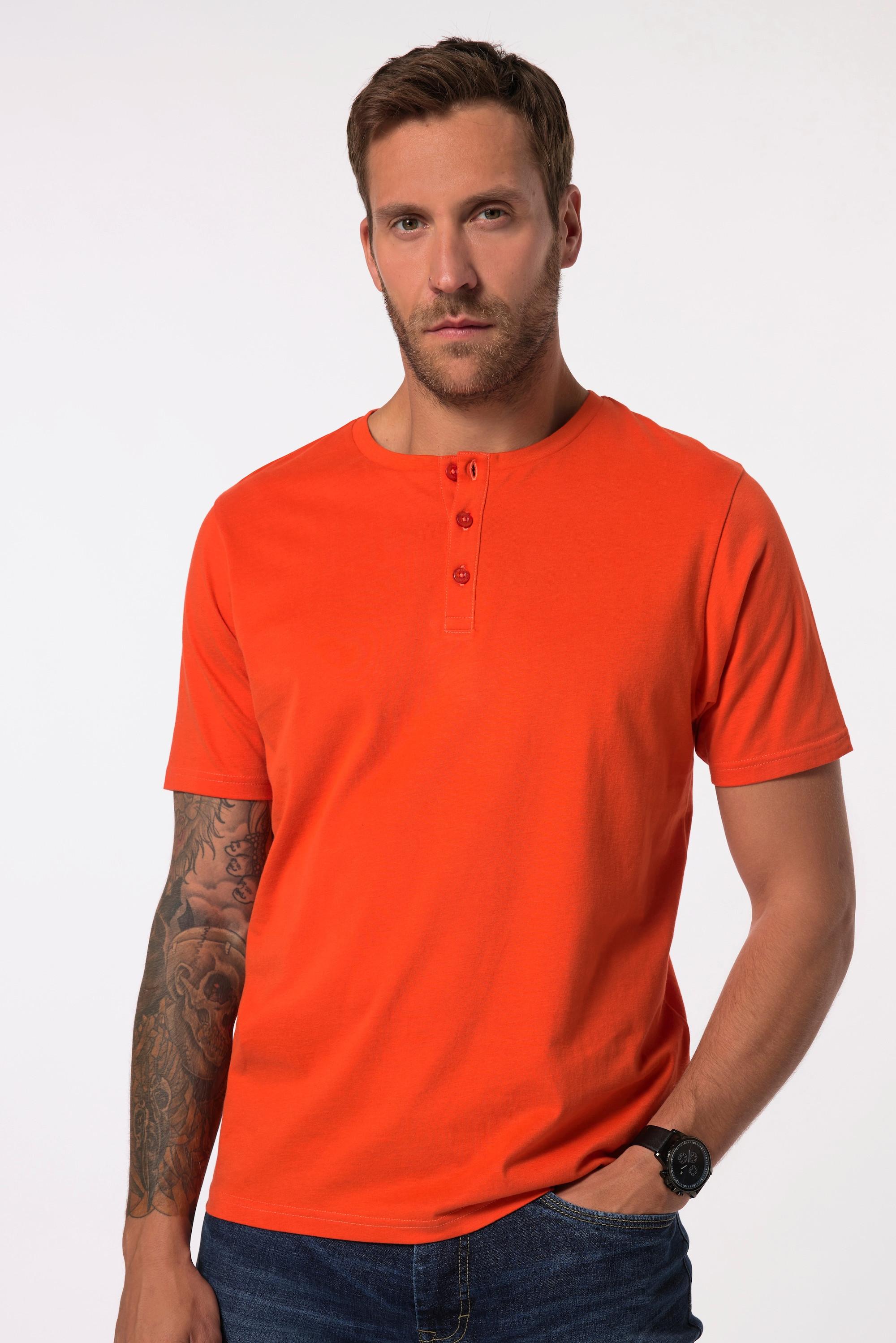 JP1880 Basic Henley Halbarm T-Shirt mit Knopfleiste