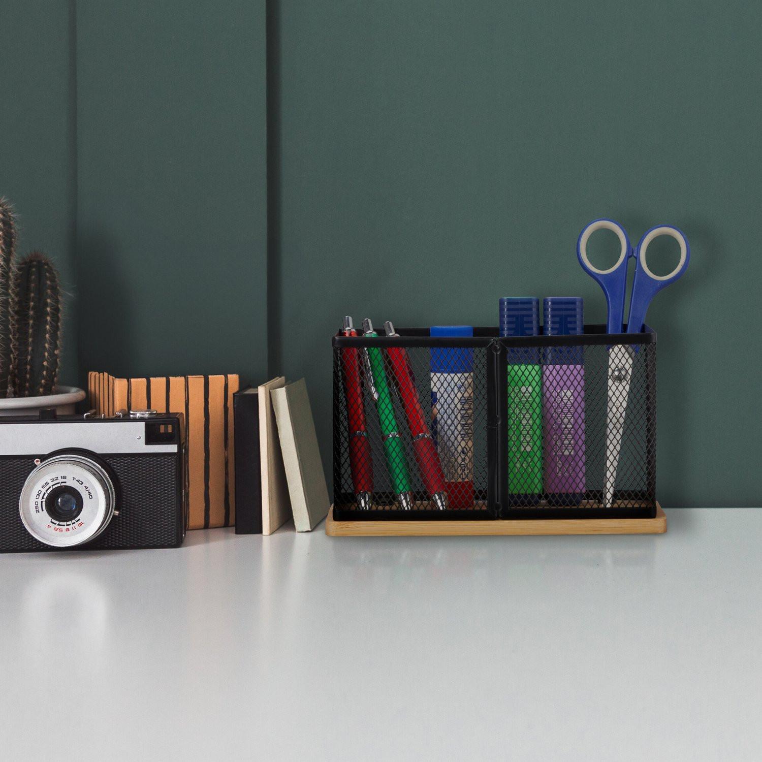 Northio Stifthalter aus Bambus und Netz