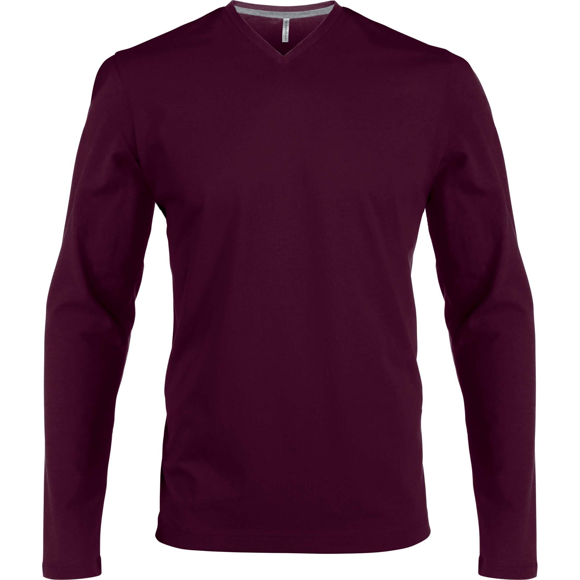 Kariban Langarm V-Ausschnitt T-Shirt