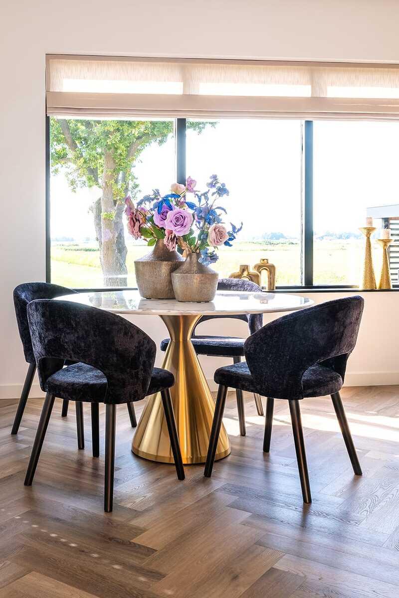 mutoni Esstisch Tenille weiss gold 130