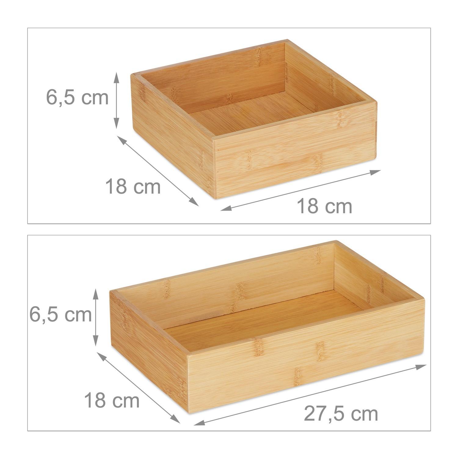 B2X Set mit 5 Aufbewahrungsboxen aus Bambus