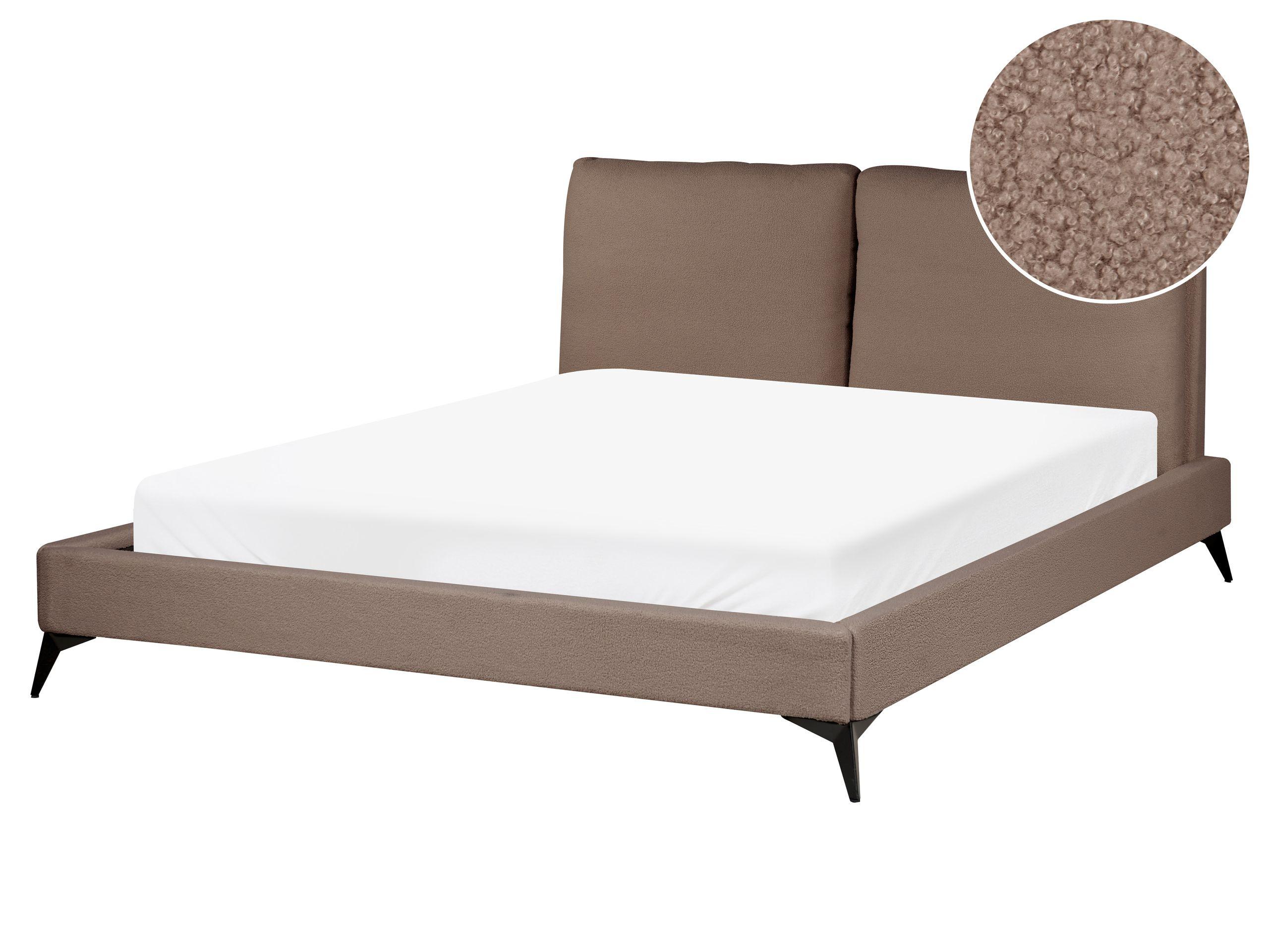 Beliani Bett mit Lattenrost aus Bouclé Skandinavisch MELLE