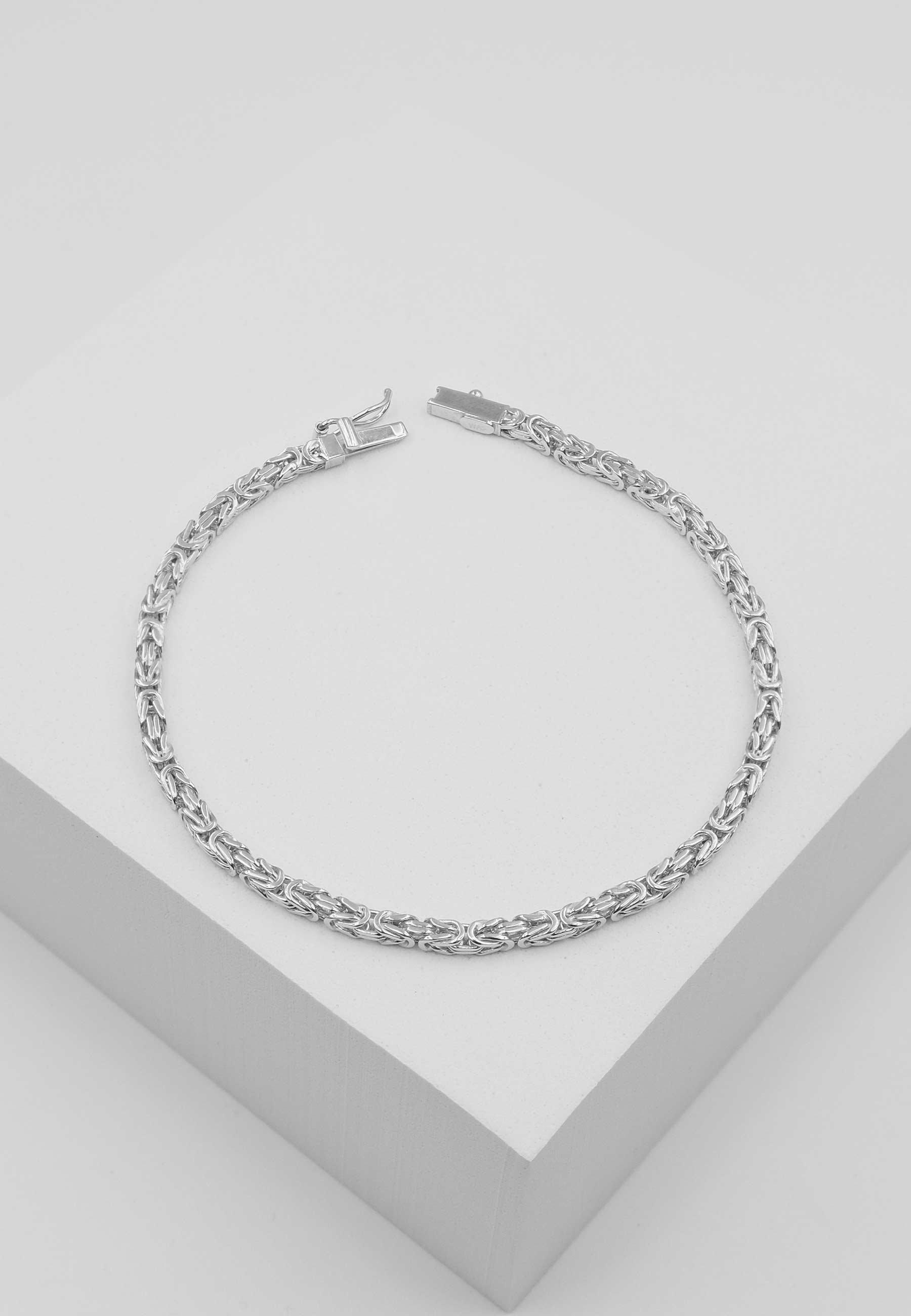 MUAU Schmuck Bracelet Königskette klassisch Weissgold 750, 19cm, 2.5mm