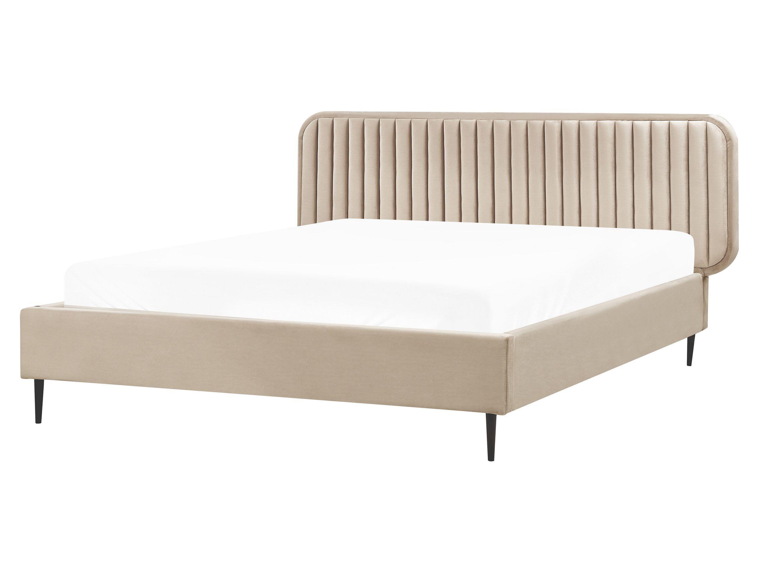 Beliani Bett mit Lattenrost aus Samtstoff Modern BRIN