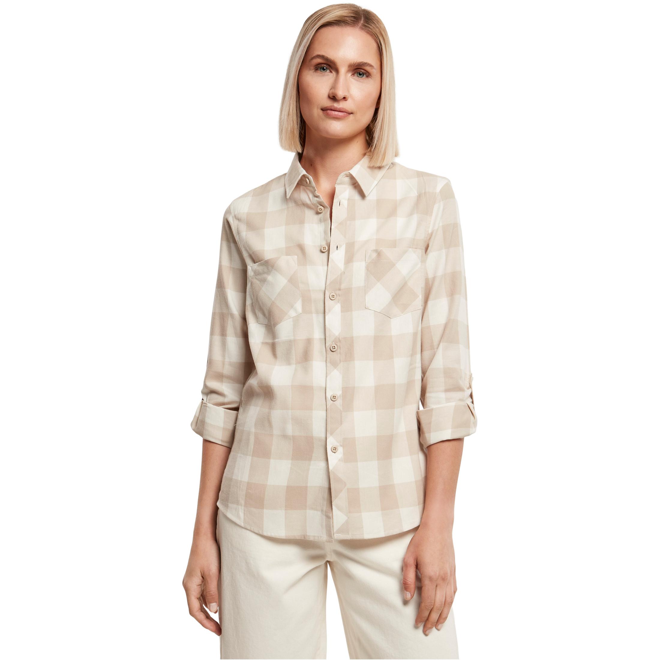 URBAN CLASSICS karierte flanellhemd für frauen urban claic turnup