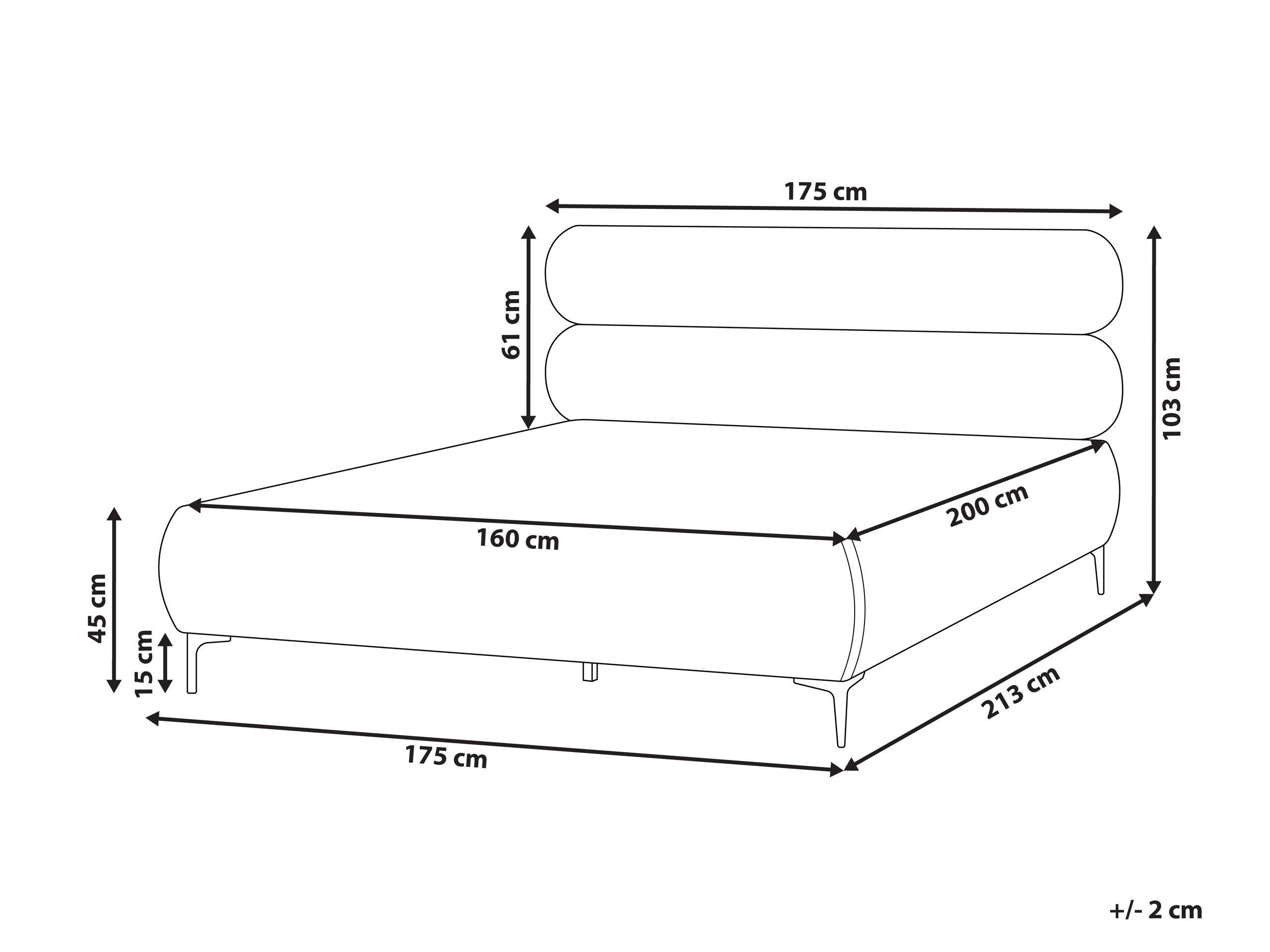 Beliani Bett mit Lattenrost aus Bouclé Minimalistisch LESSAY
