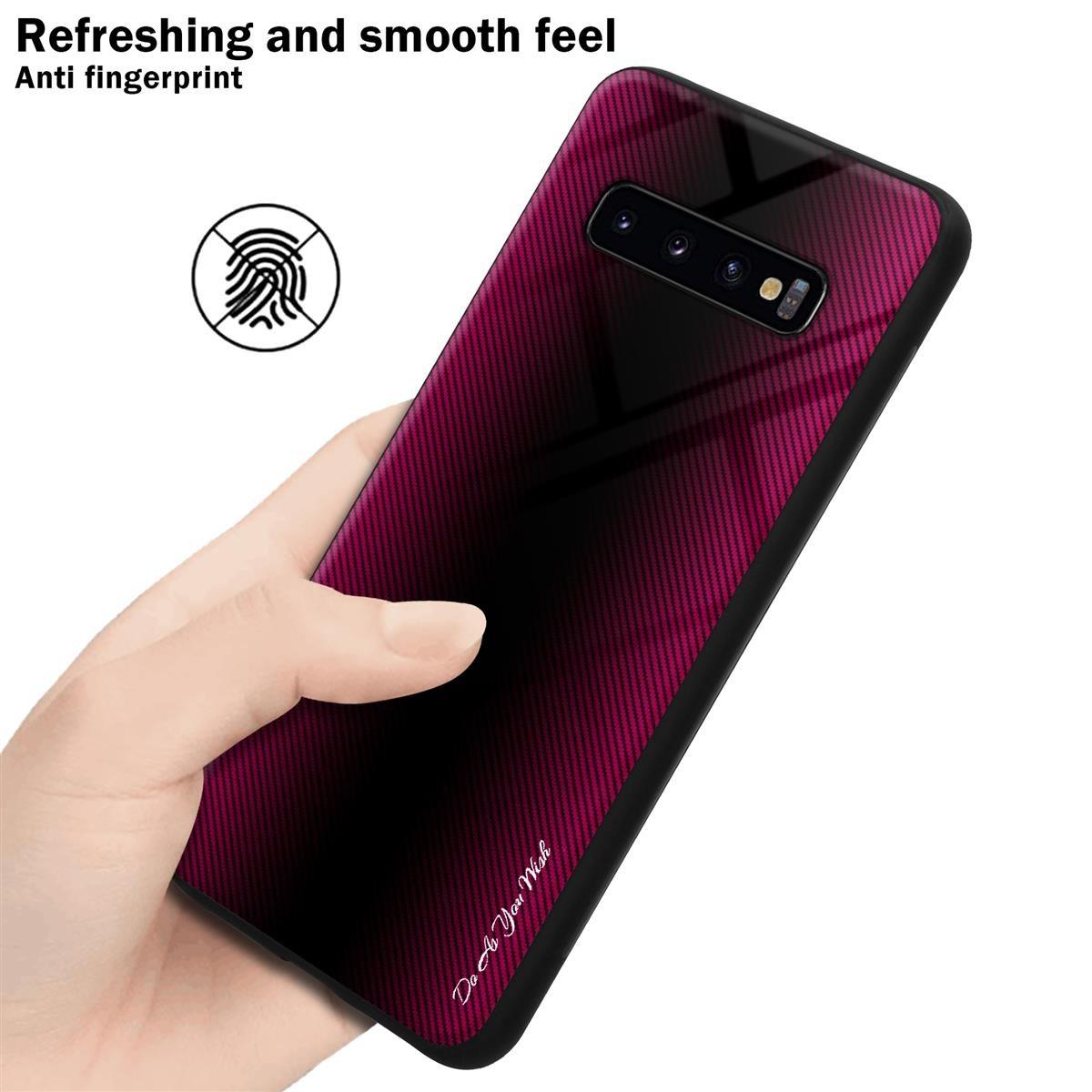 Cadorabo Hülle für Samsung Galaxy S10 PLUS Streifen Optik