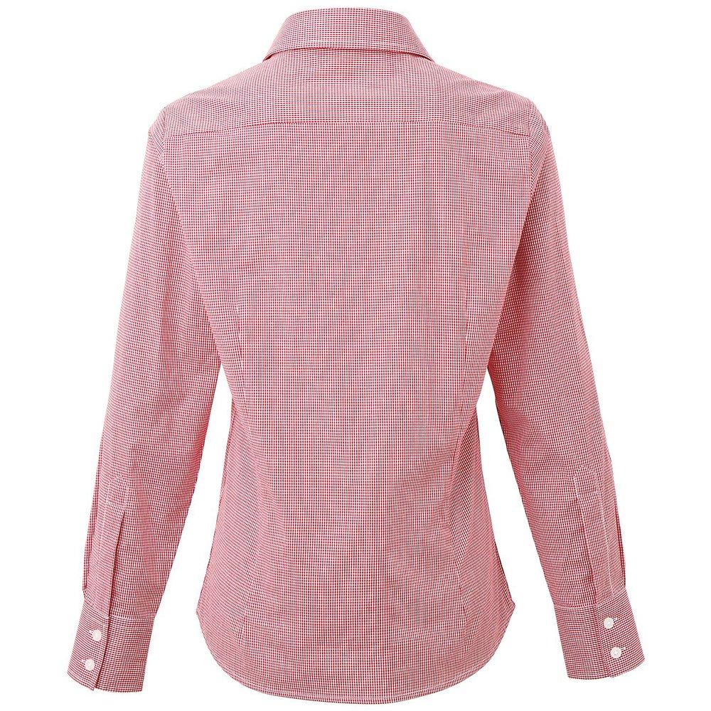 PREMIER Mikro Karo Langarm Bluse