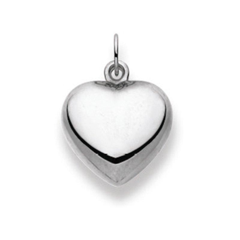 MUAU Schmuck Anhänger Herz Weissgold 750, 18x13mm