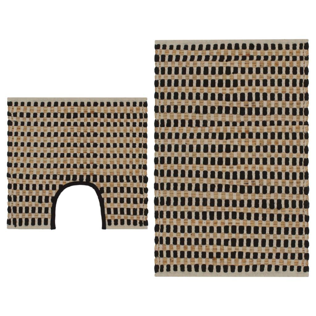 VidaXL Handgewebtes Badematten-Set Jute Stoff