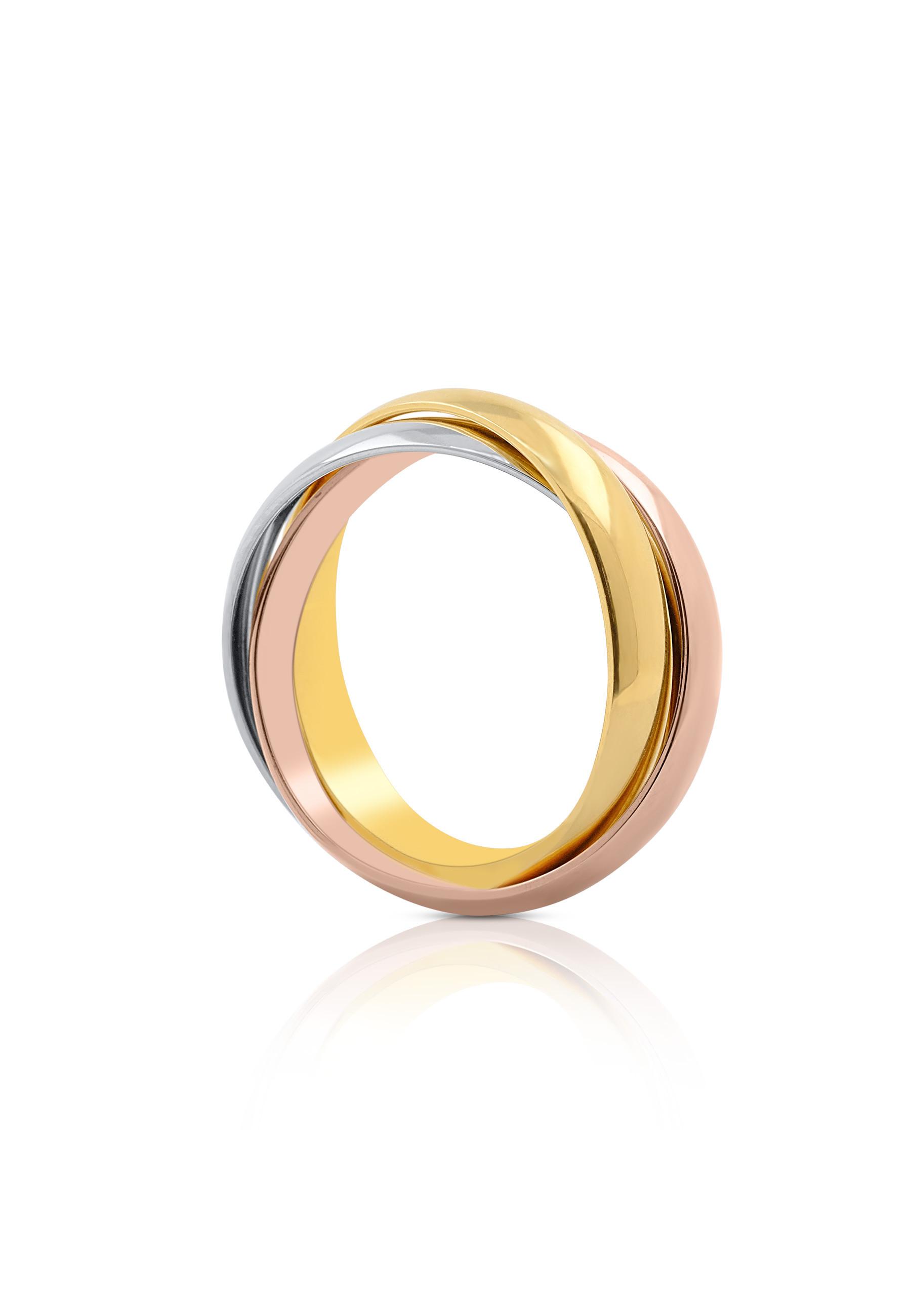 MUAU Schmuck ring Tricolor Weiss-/Gelb-/Rotgold 750
