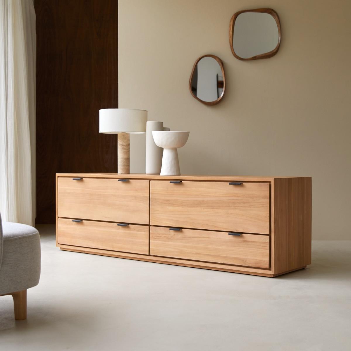 Tikamoon TV-Schrank aus massivem Teak 180 cm Senson