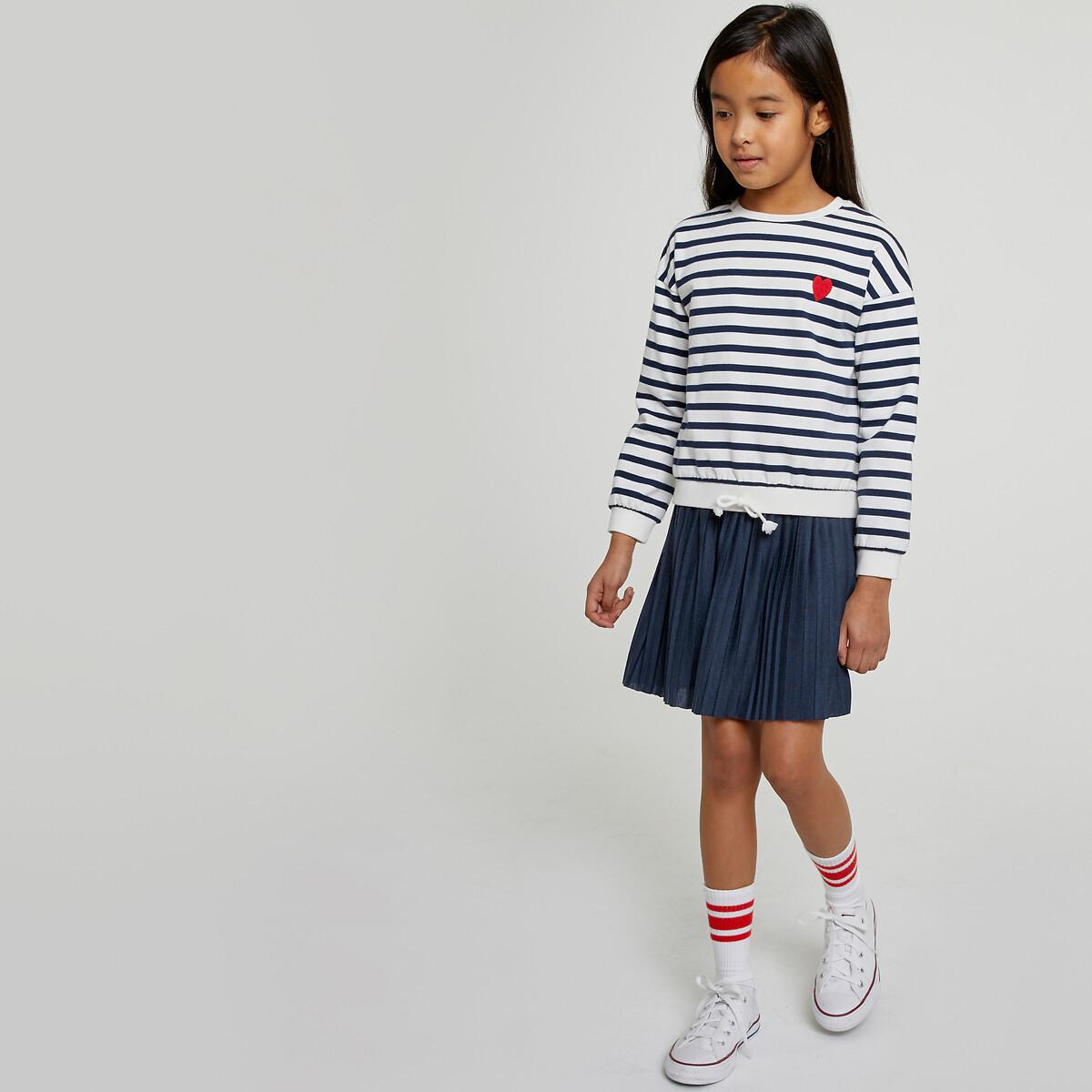 La Redoute Collections Gestreiftes Sweatshirt mit rundem Ausschnitt