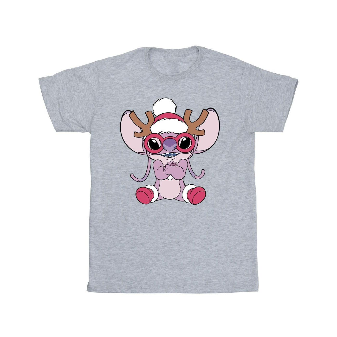 Disney Lilo & Stitch Angel Christmas Grafik T-Shirt