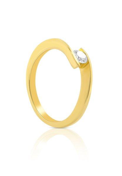 MUAU Schmuck Solitaire Ring Diamant 0.25ct. Gelbgold 750
