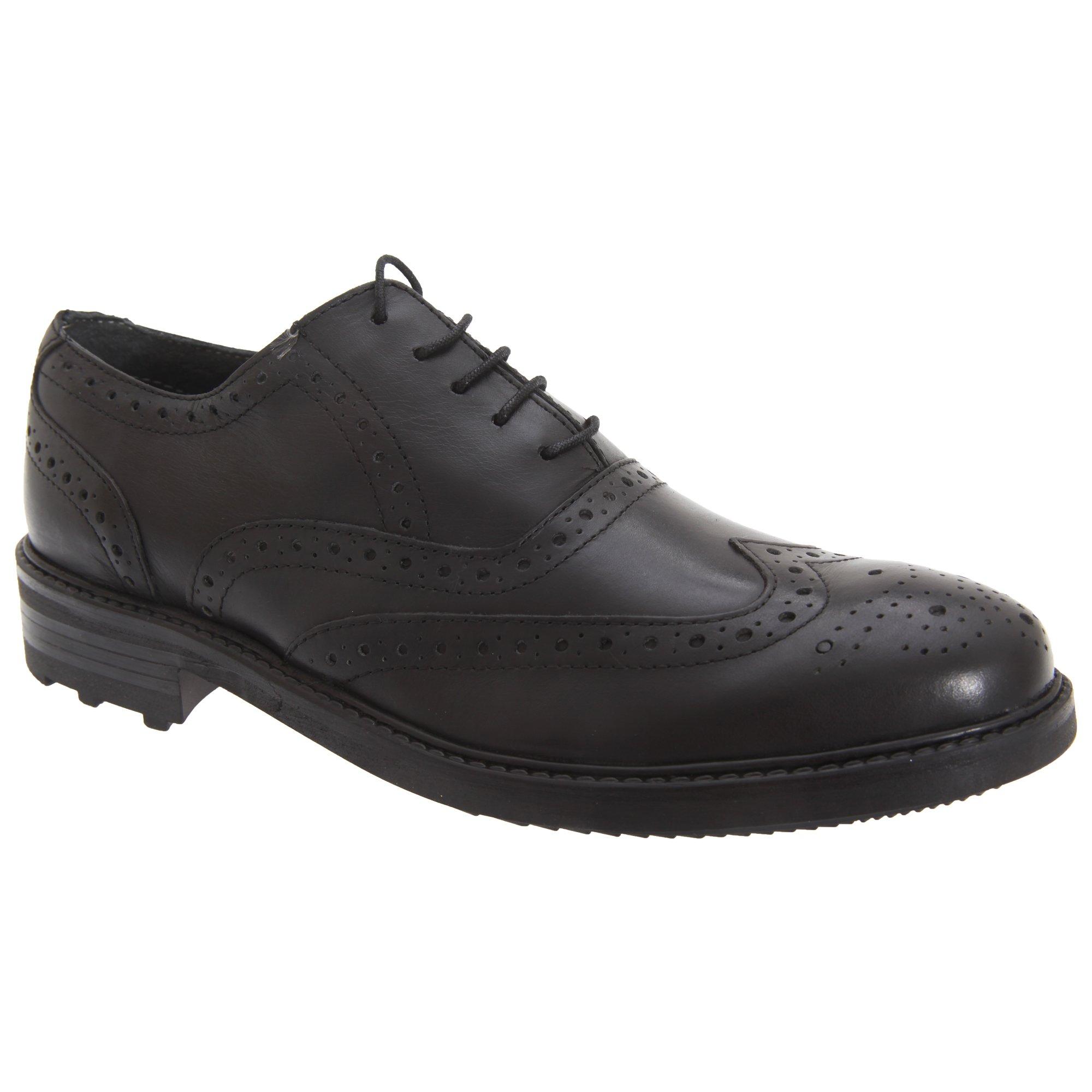 Roamers LederSchnürhalbschuhe mit Lochmuster
