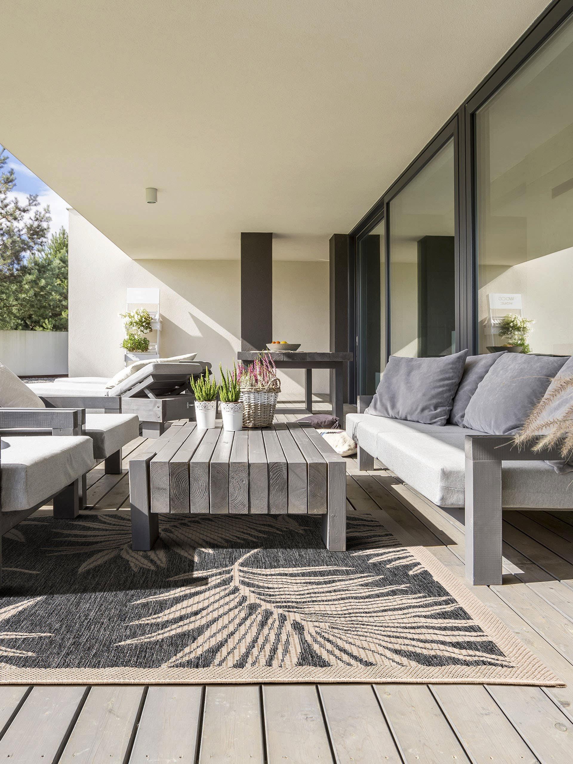 Benuta In- & Outdoor-Teppich River Blau