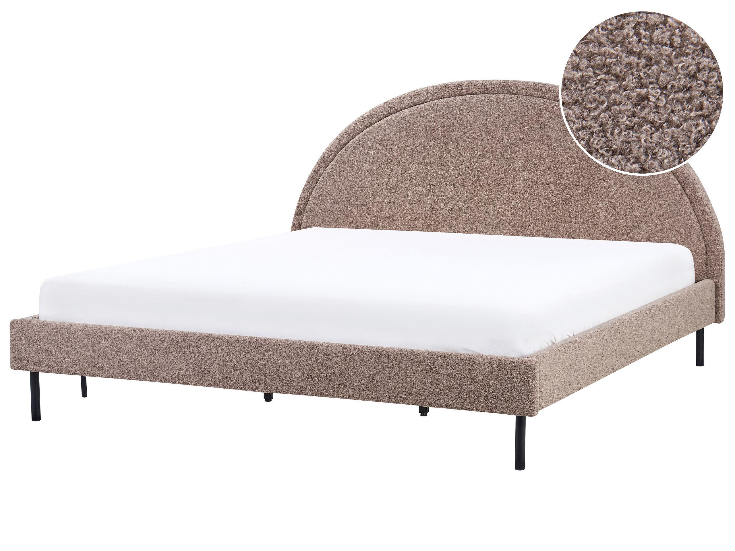 Beliani Bett mit Lattenrost aus Bouclé Retro MARGUT