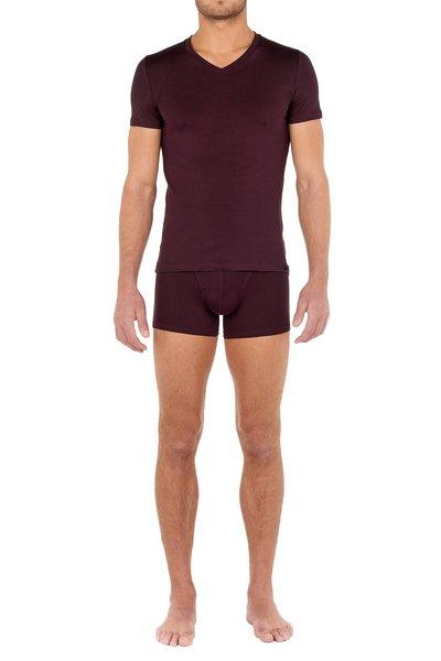 HOM Einfarbiges V-Ausschnitt Kurzarm T-Shirt