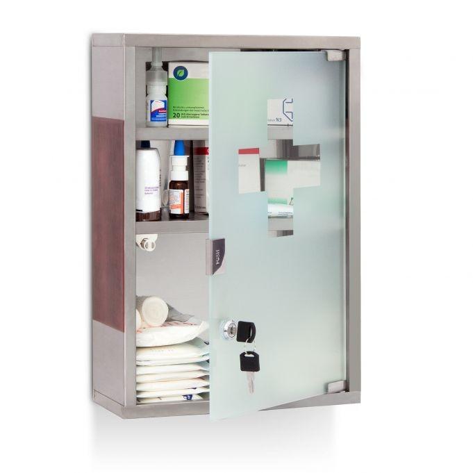 B2X Medikamentenschrank EMERGENCY XL aus Edelstahl