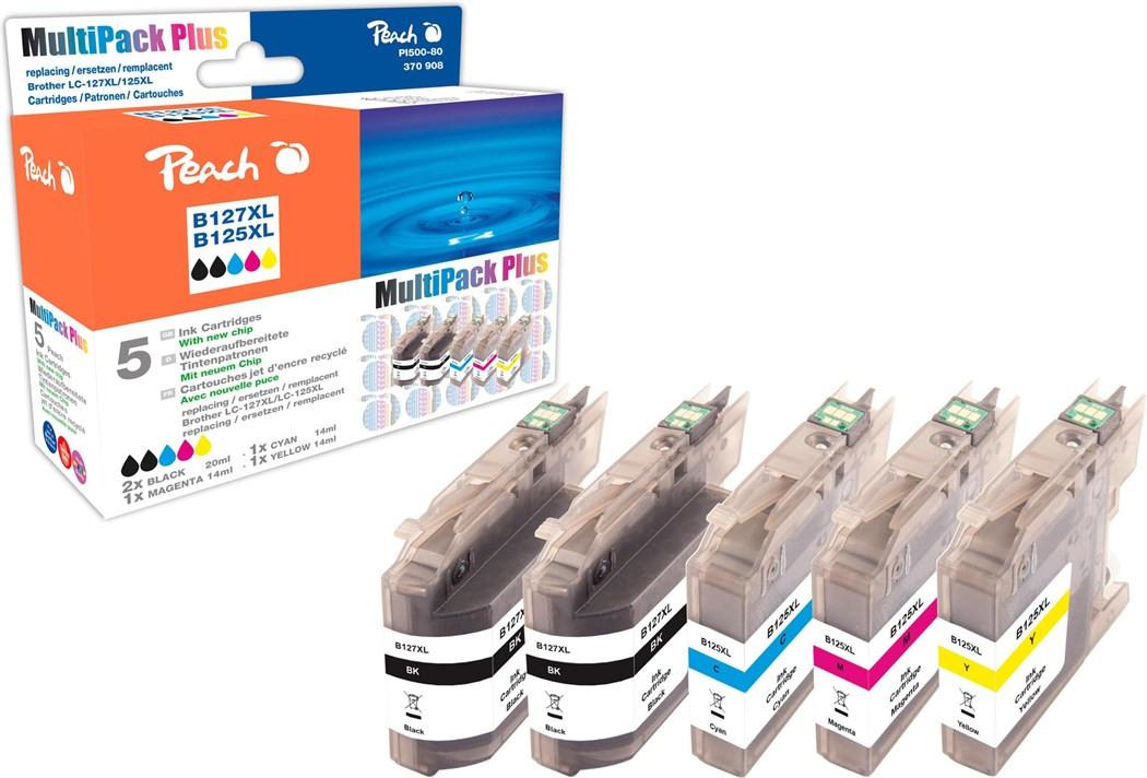 Peach Tintenset Bher LC-127XL C, M, Y, 2x BK