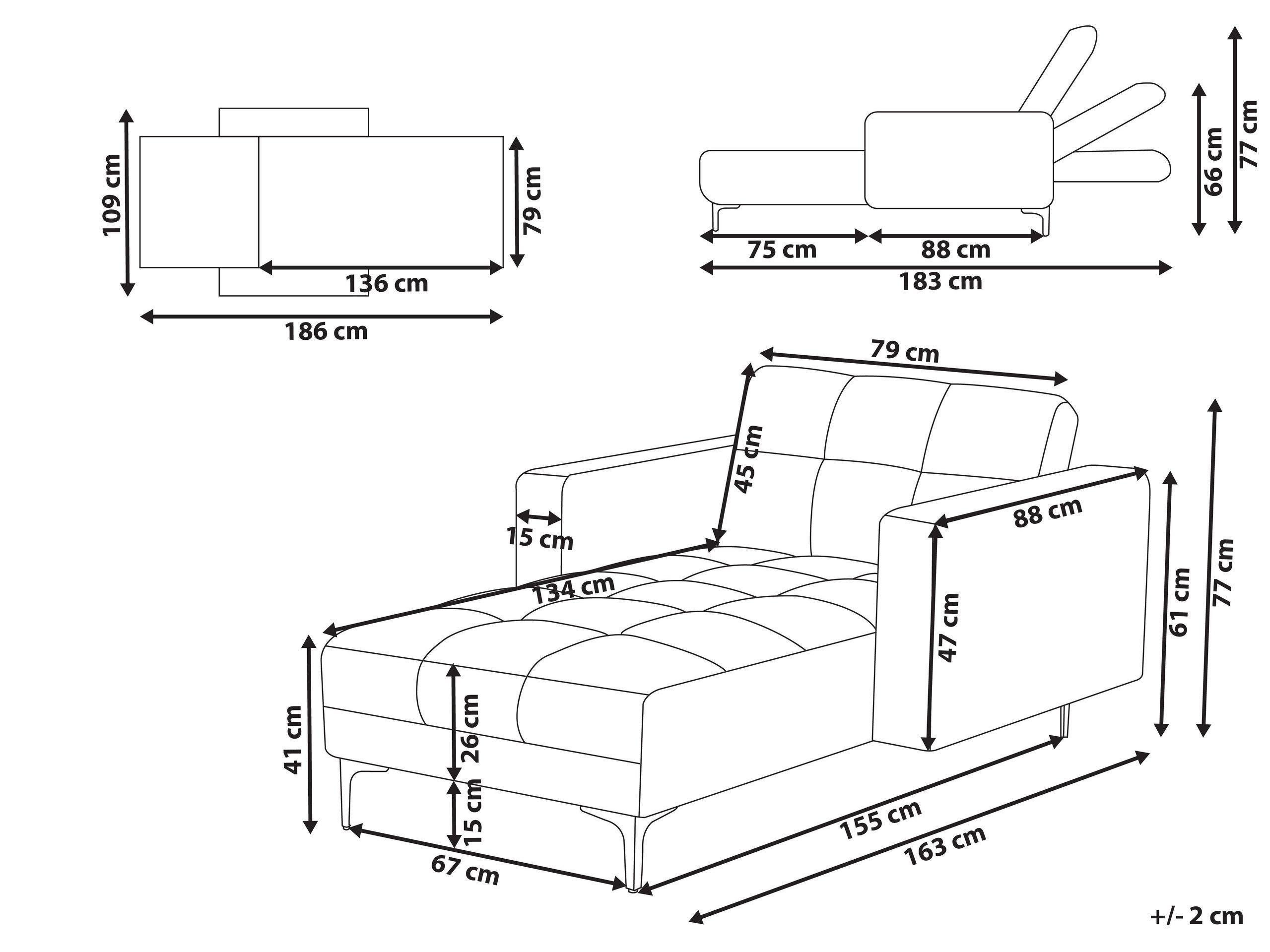 Beliani Chaiselongue aus Polyester Minimalistisch ALNES