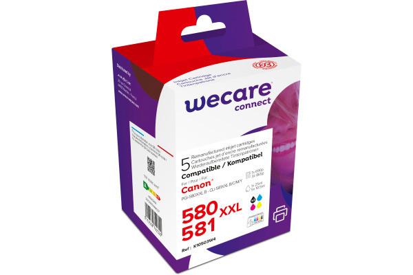 wecare WECARE Multipack XXL rebuilt BKCMY CLI-581XXLPACKWE zu Canon Pixma TS6150 7ml