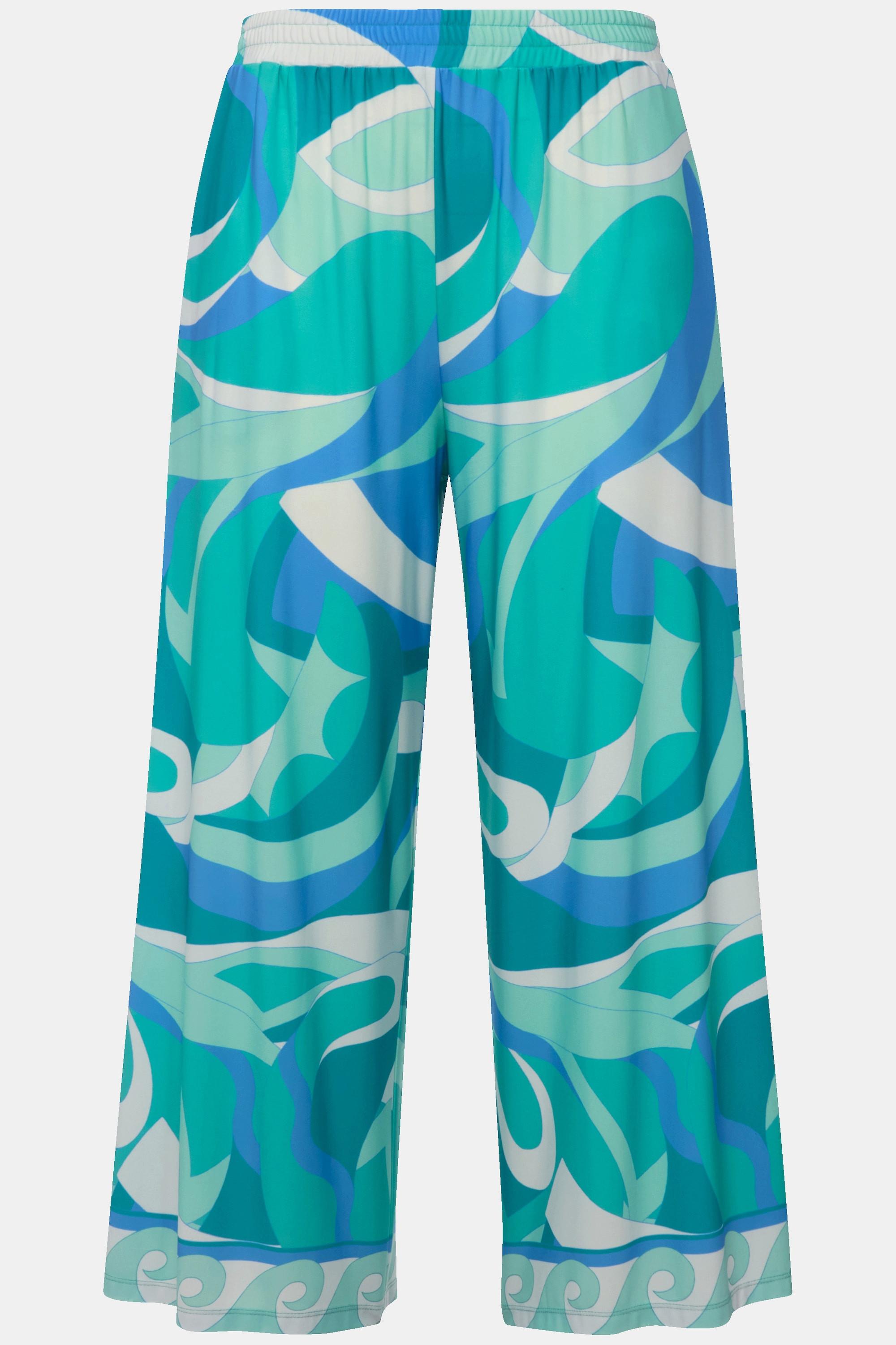 Ulla Popken Jersey Culotte Wadenlang Weites Bein Elastikbund