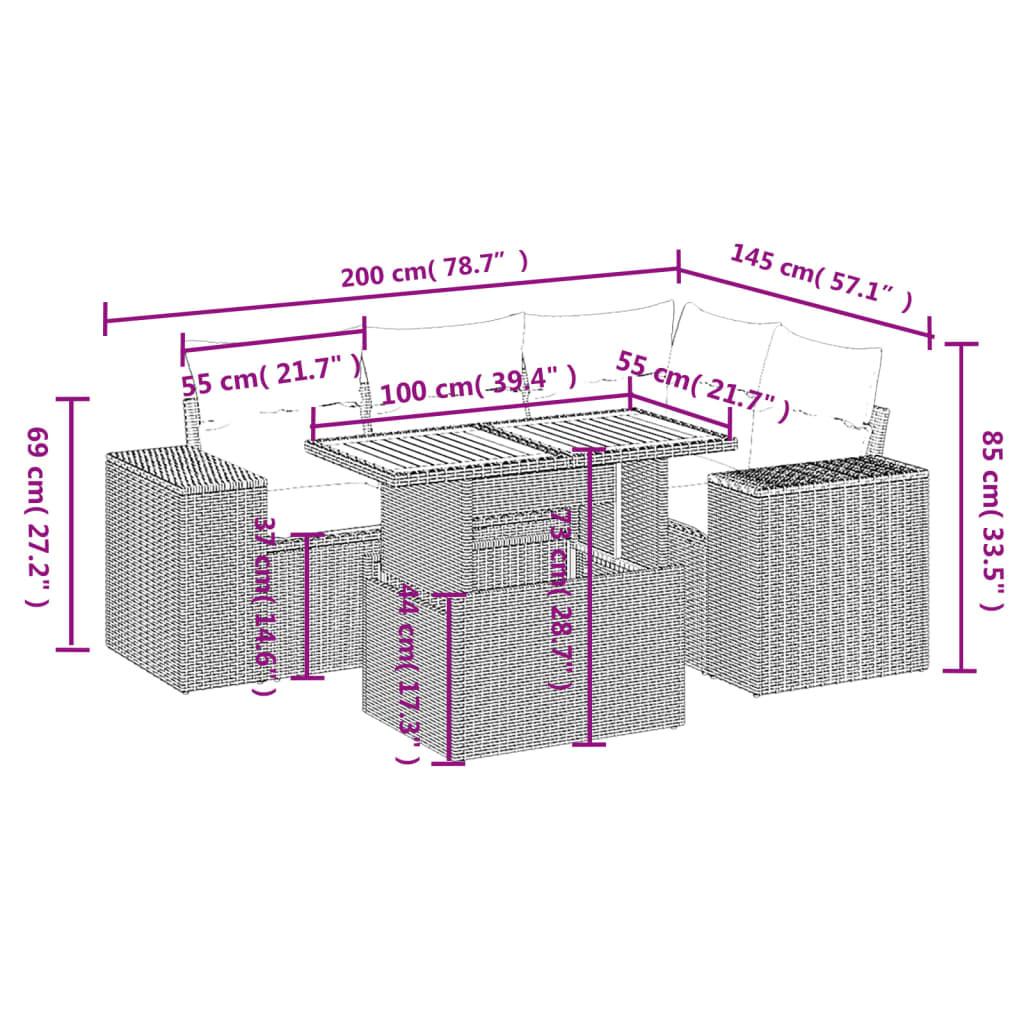 VidaXL Garten sofagarnitur poly-rattan