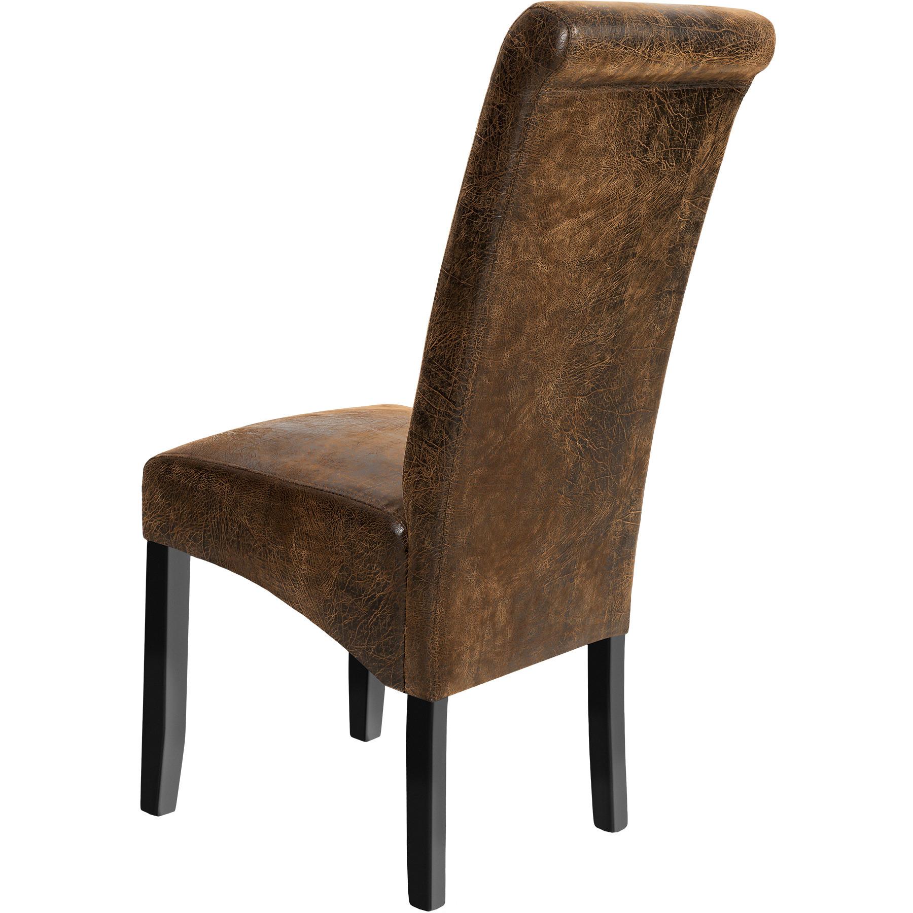 Tectake Esszimmerstuhl aus massivem Hartholz