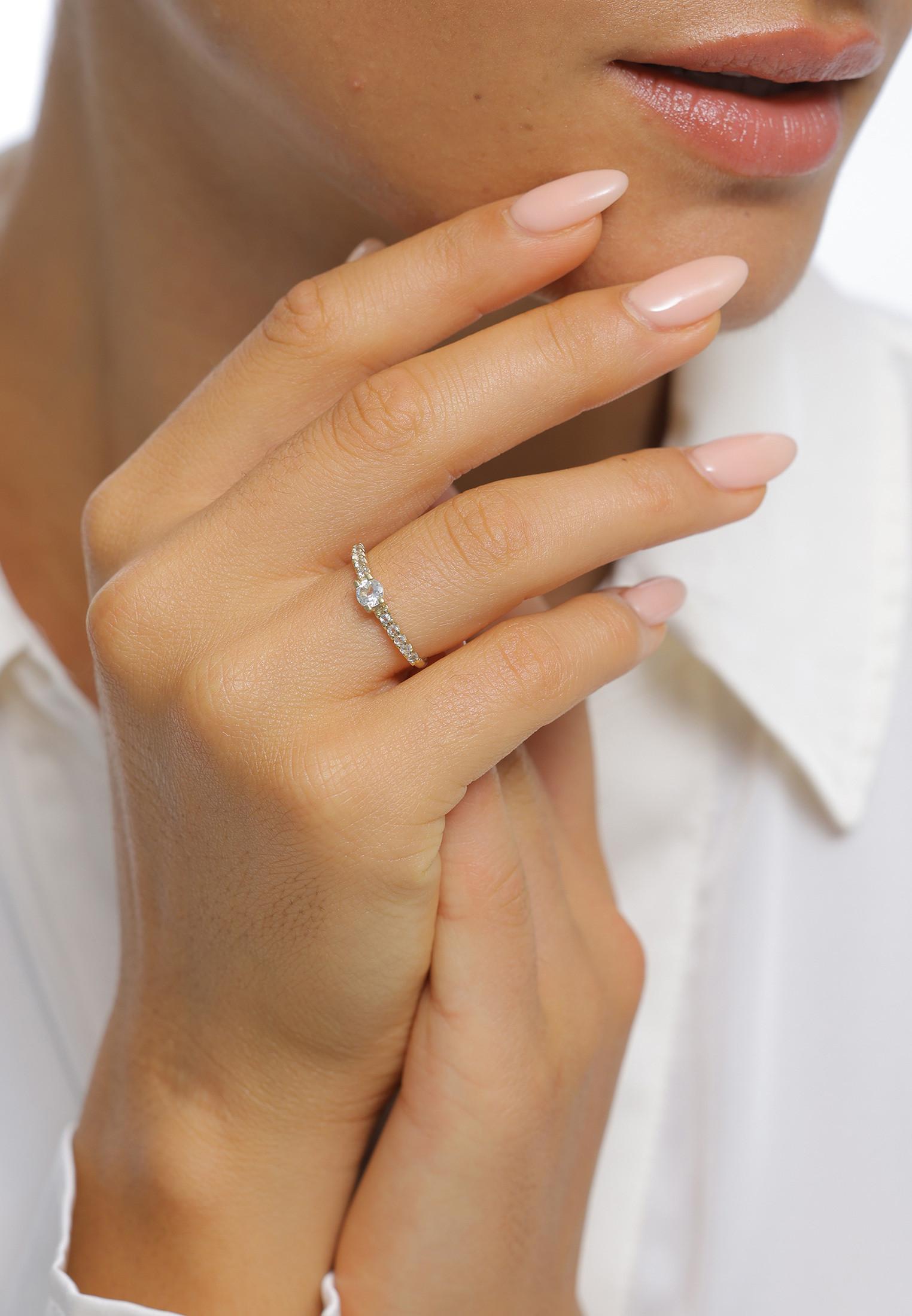 Elli Ring Topas Solitär Verlobung 375Er Gelbgold