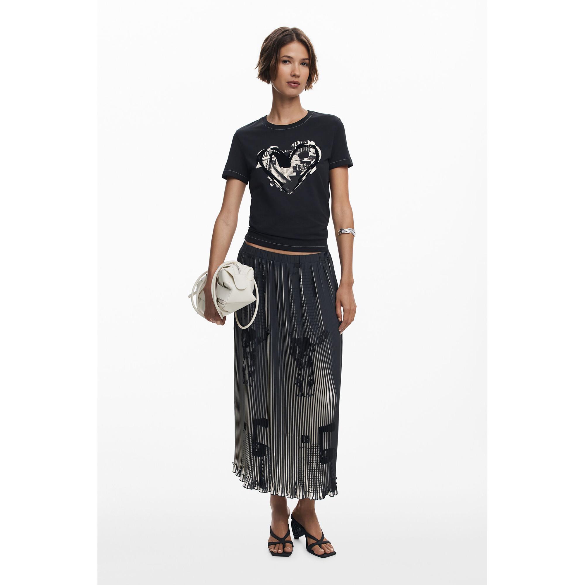 Desigual T-Shirt mit Herz-Print