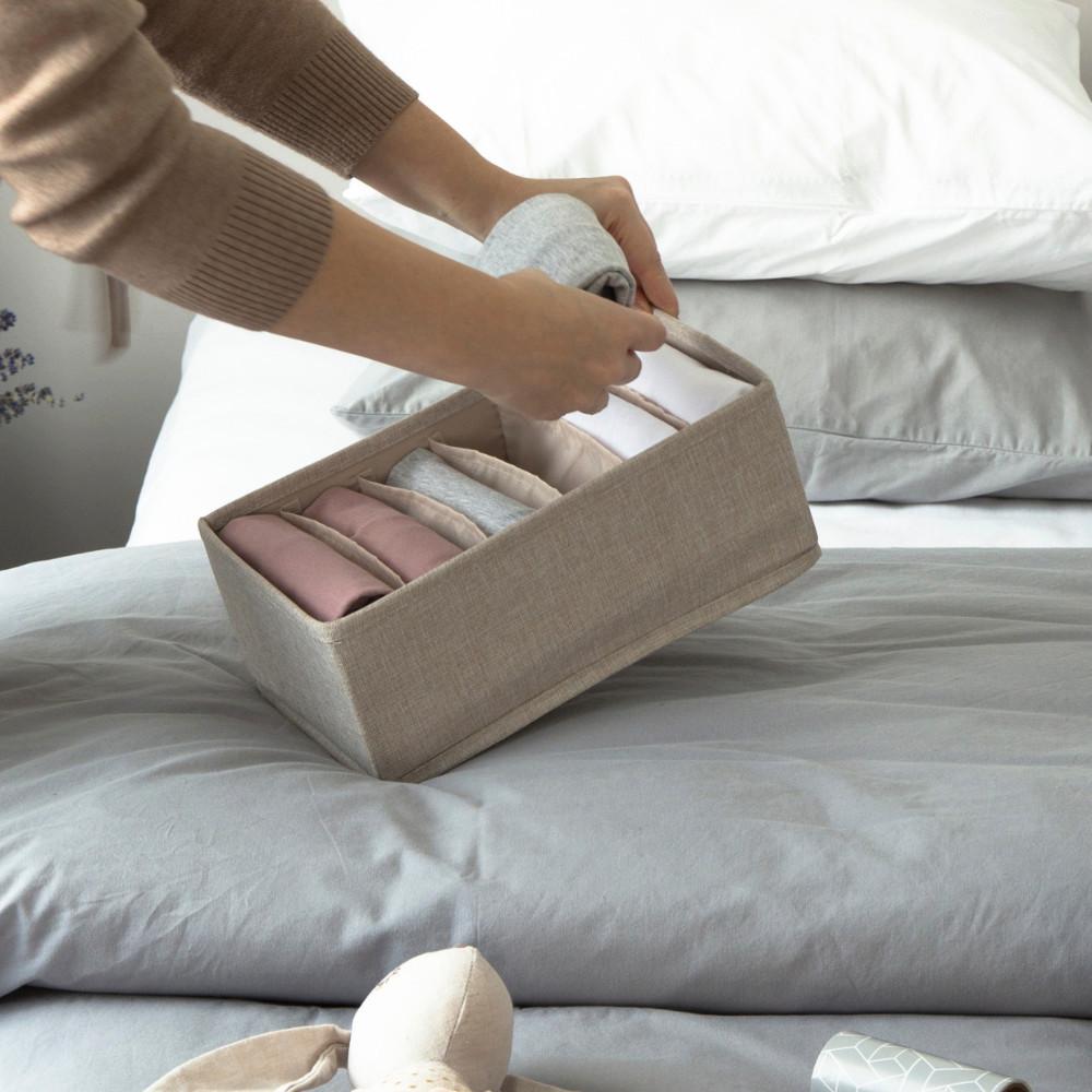 Bigso Box of Sweden SOFT Organizer Beige 6 Fächer schmal