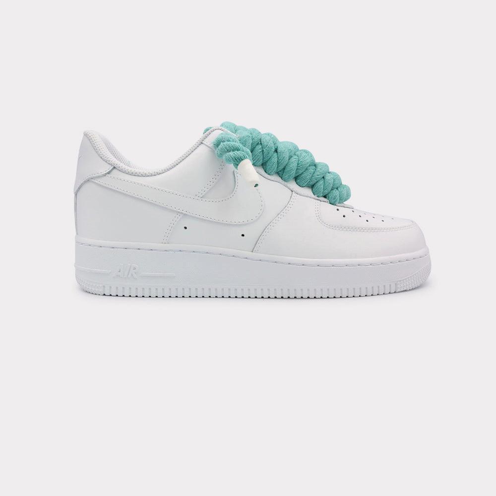 NIKE Air Force 1 White - Rope Lace Mint