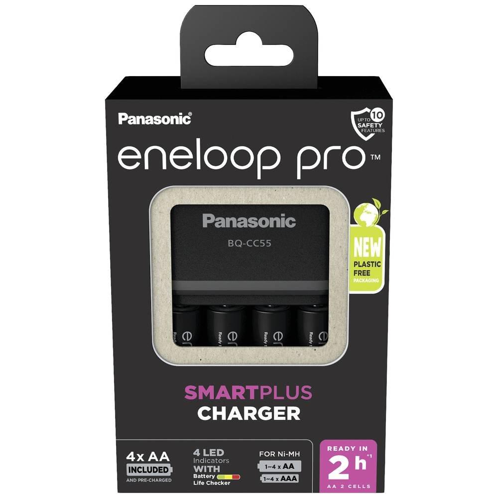 Panasonic Steckerladegerät BQ-CC55 inkl. 4 eneloop pro Akkus