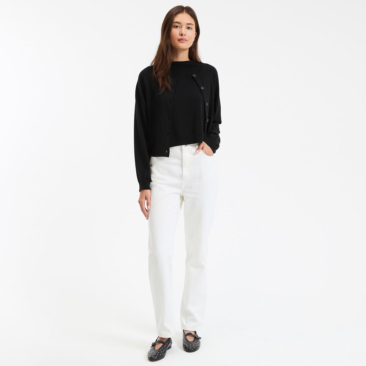 La Redoute Collections High-Waist Straight Leg Jeans