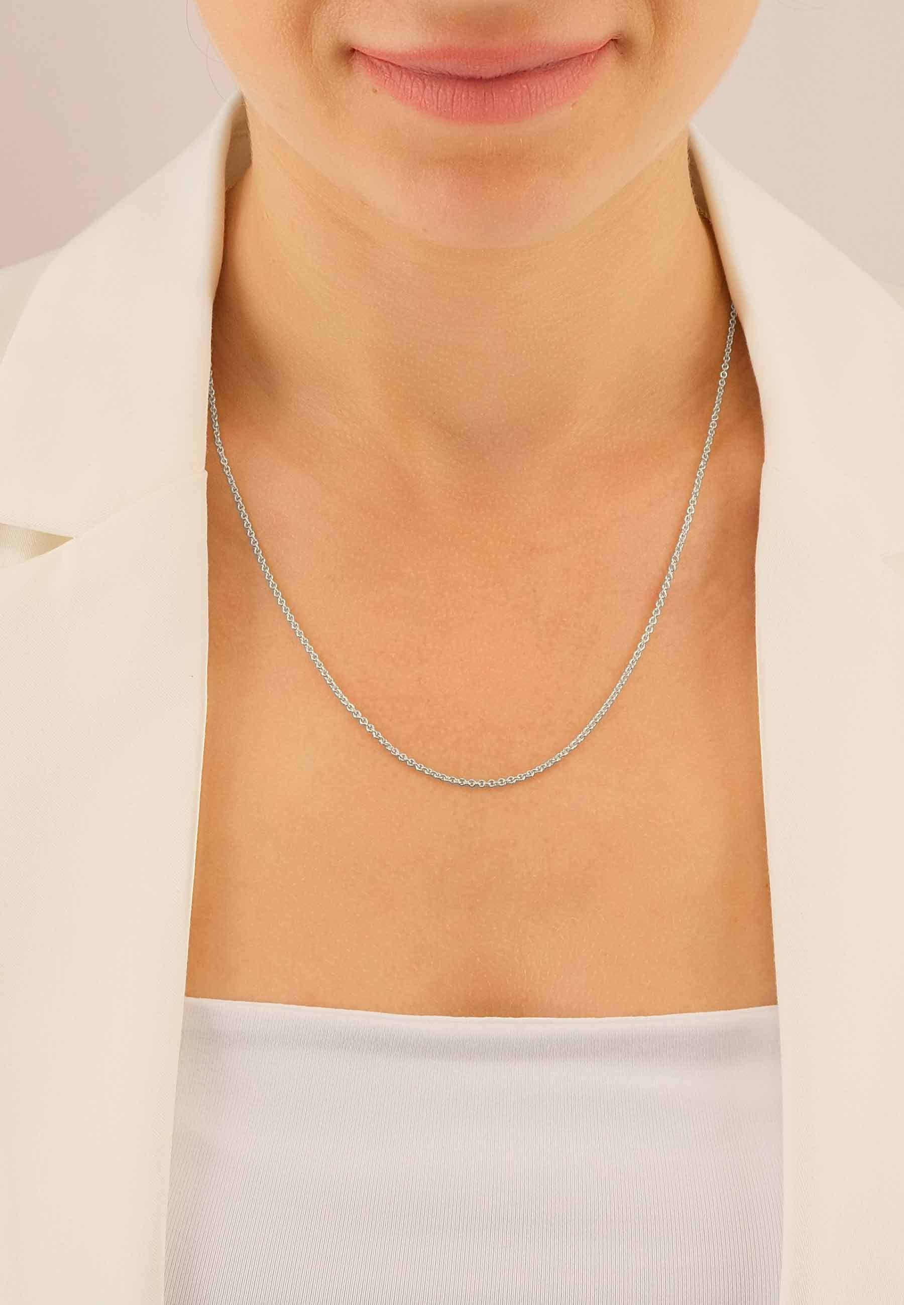 MUAU Schmuck Collier Rundanker Weissgold 750, 1.7mm, 55cm