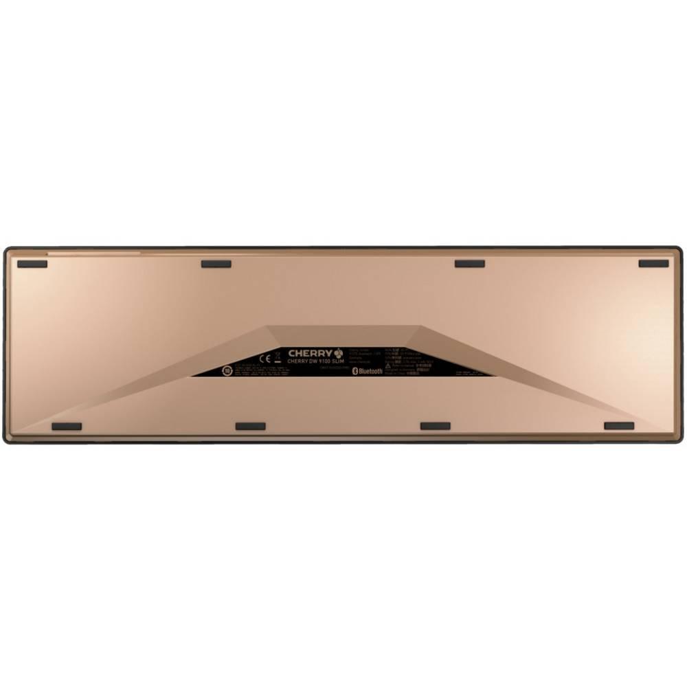 Cherry DW 9100 Slim, Internationales Layout, QWERTY Tastatur, kabellose Tastatur- und Maus set -bronze
