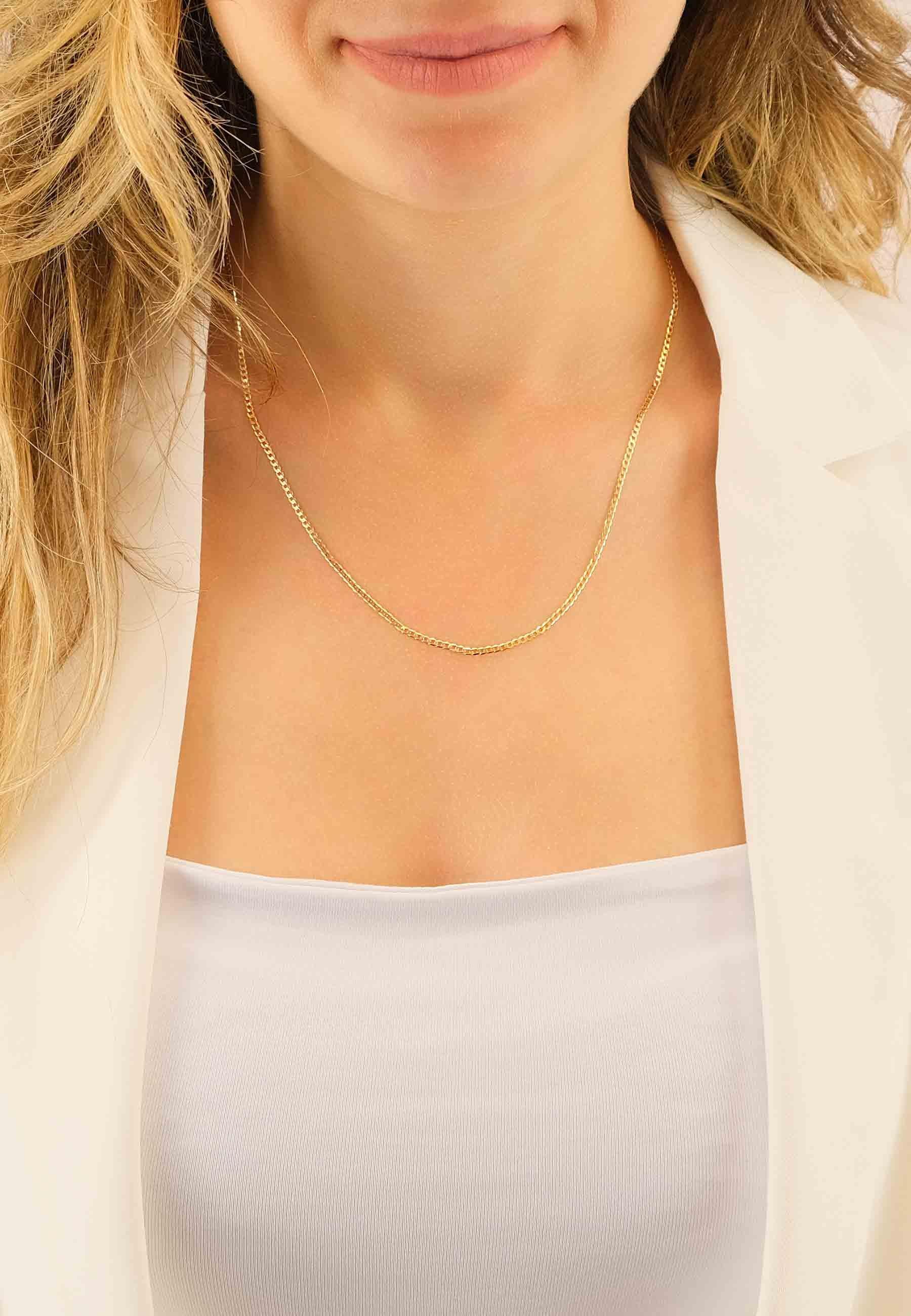 MUAU Schmuck Collier Panzer Gelbgold 750, 1.9mm, 38cm