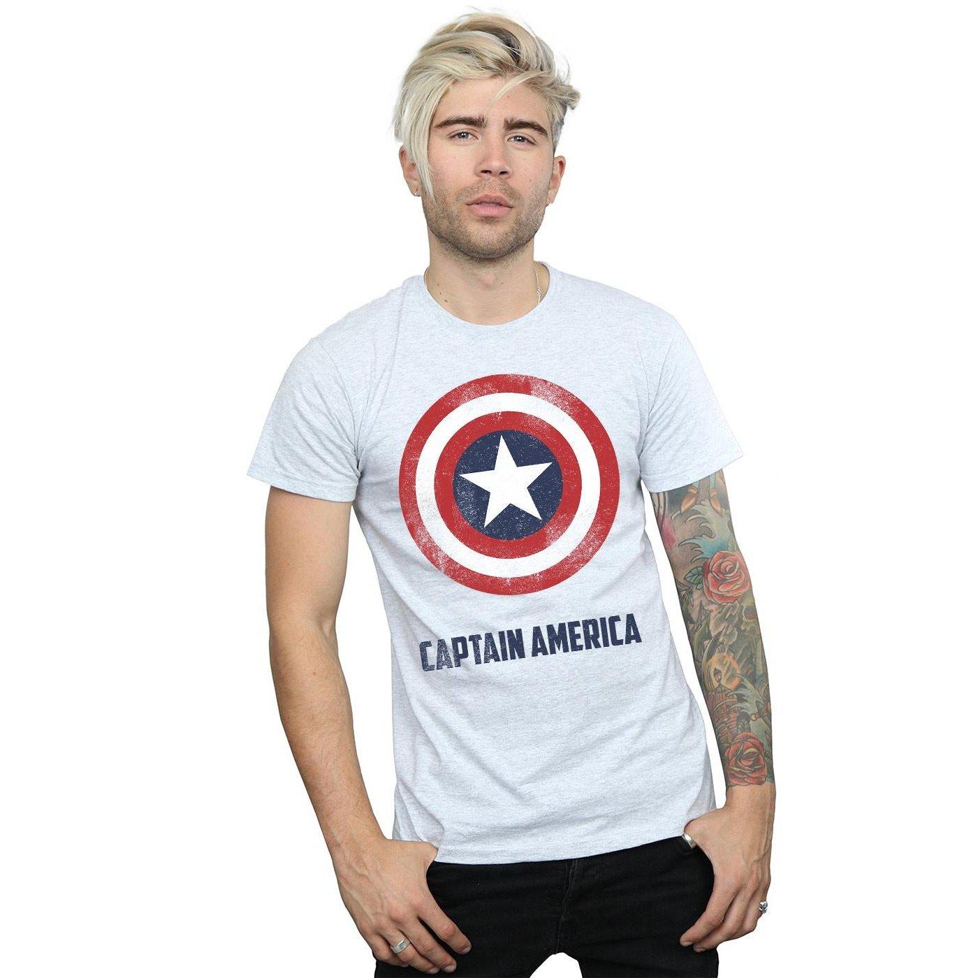 MARVEL Captain America Distressed Shield T-Shirt