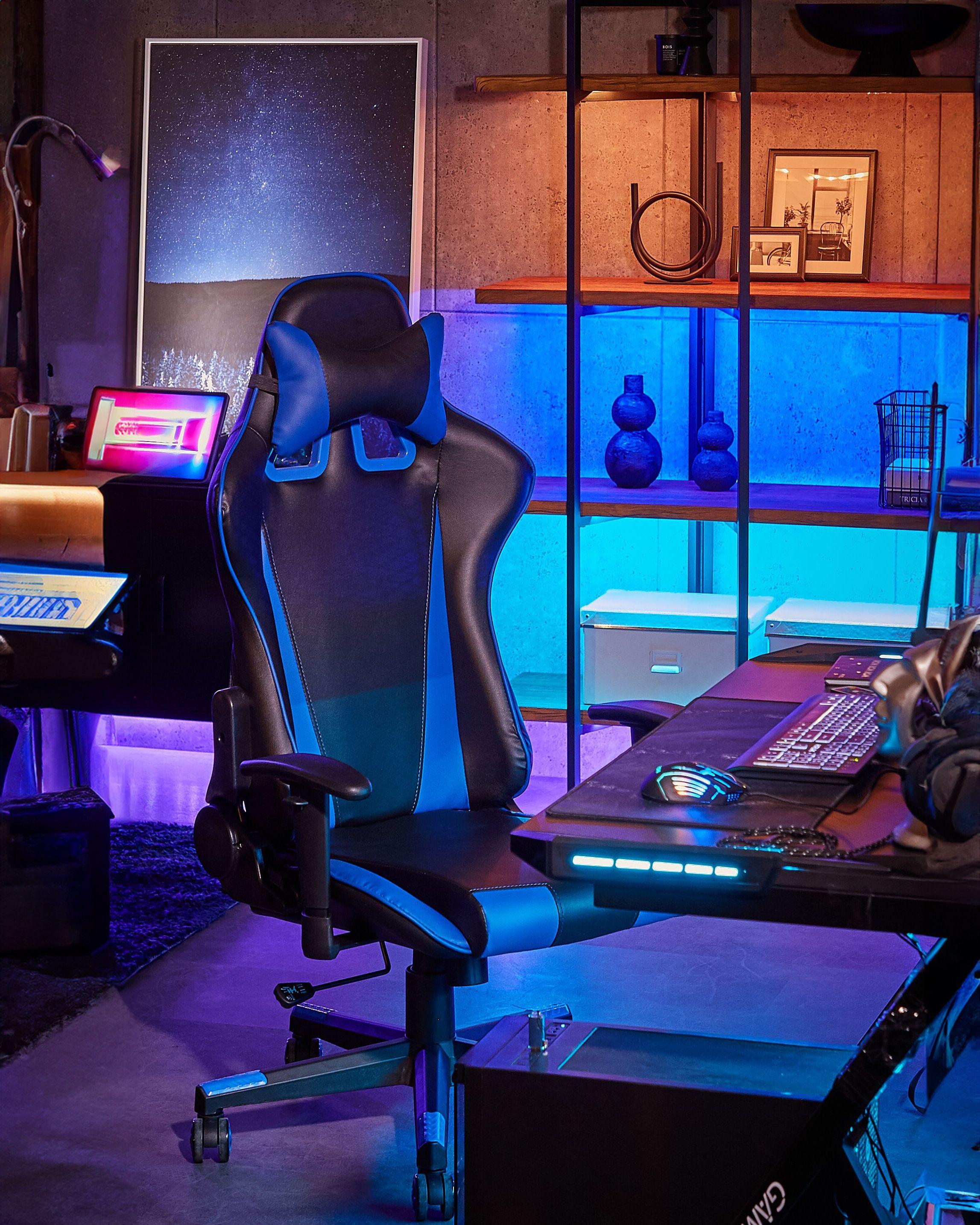 Beliani Bürostuhl aus Kunstleder Retro GAMER