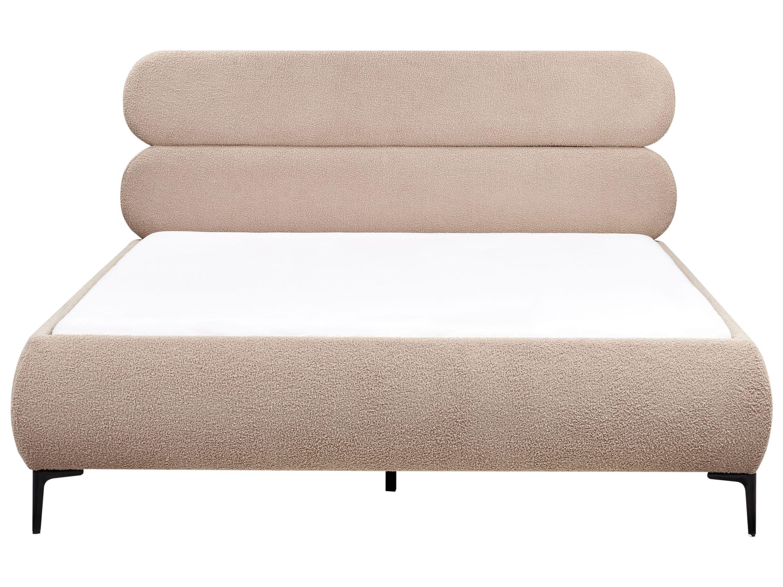 Beliani Bett mit Lattenrost aus Bouclé Minimalistisch LESSAY