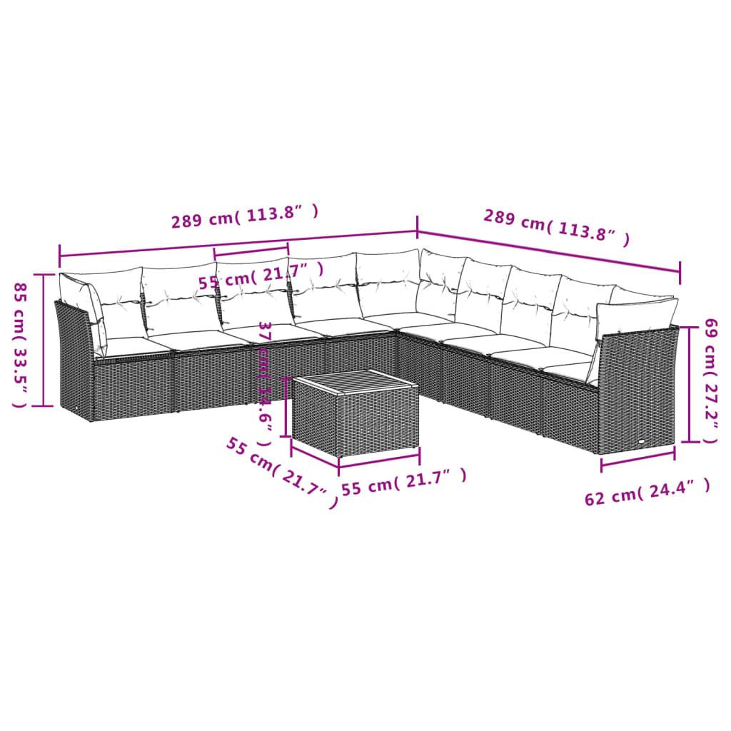 VidaXL Garten sofagarnitur poly-rattan