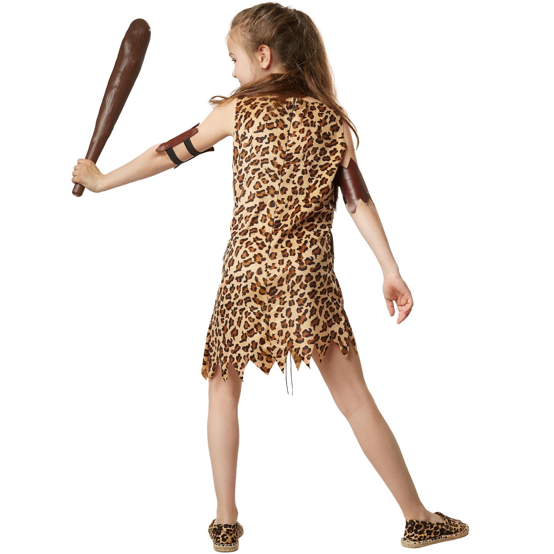 Tectake Mädchenkostüm Schickes Steinzeitmädchen