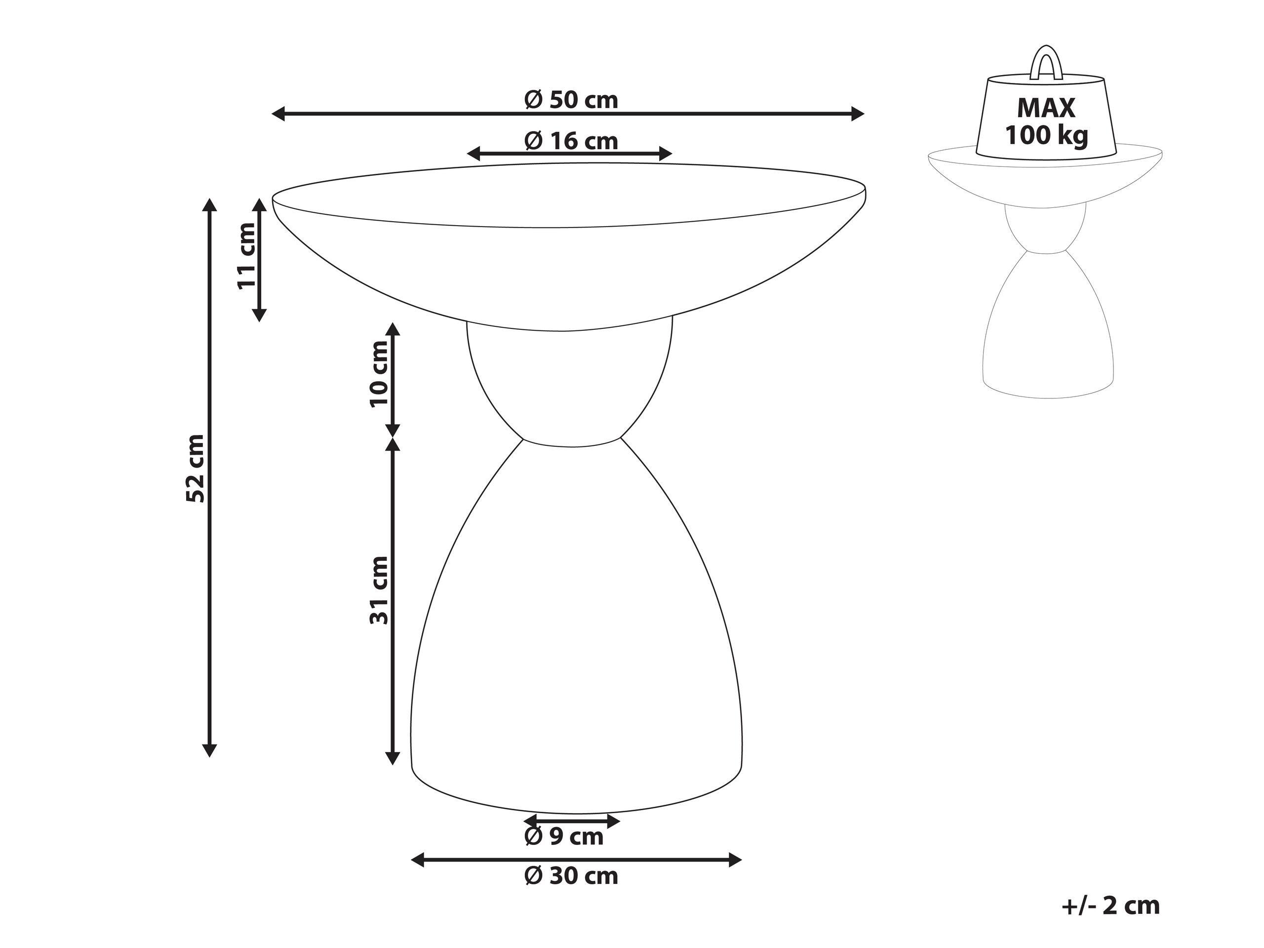 Beliani Beistelltisch aus Leichtbeton (MgO) Modern CAFFI